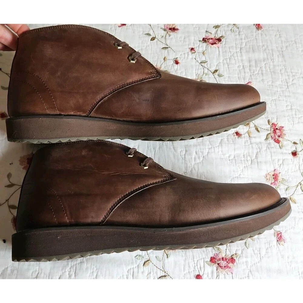 LL Bean Stonington Chukka Boots Brown Oiled Leather 511441 Sz 14 NEW